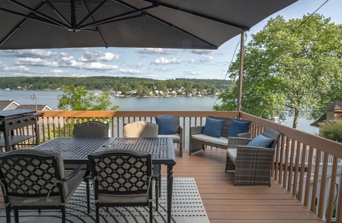 Hopatcong House | Two-Home Waterfront Compound, with AC in charming Hopatcong