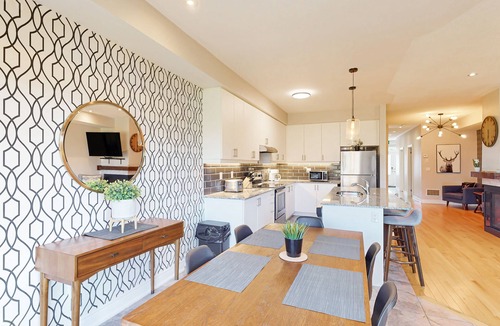 The Blue Mountains Condo | Two-story condo with patio, fireplace, grill, & heated pool - dog-friendly