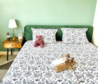 Montrouge Apartment | Un Cocon Vert Canard à côté Paris 14ème - 3 pièce de 70m2 avec 2 chambres et un grand salon lumineux