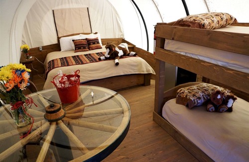South Oklahoma City House | Unforgettable Glamping Getaways in this Covered Wagon in Moore, Oklahoma