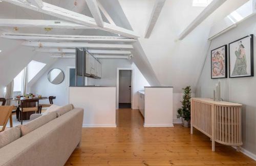 Copenhagen City Centre Apartment | Unique Apartment w Exposed Beams Next to Tivoli