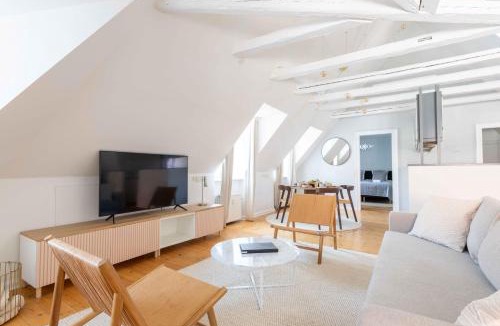 Copenhagen City Centre Apartment | Unique Apartment w Exposed Beams Next to Tivoli