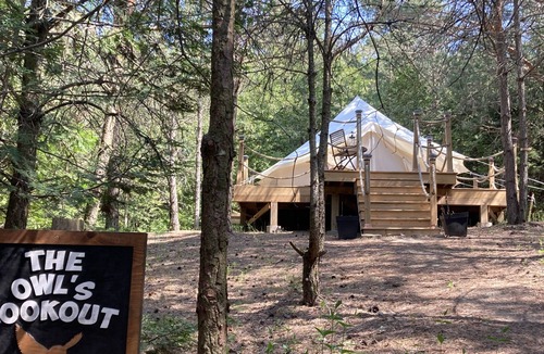 Tyrone RV Rental | Unique bell-tent glamping experience in the Oak Ridges Moraine Forest.