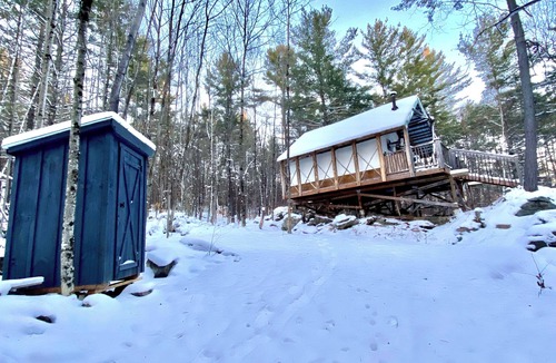 Mansfield-et-Pontefract Cabin | Unique cabin perched high with white pine trees
