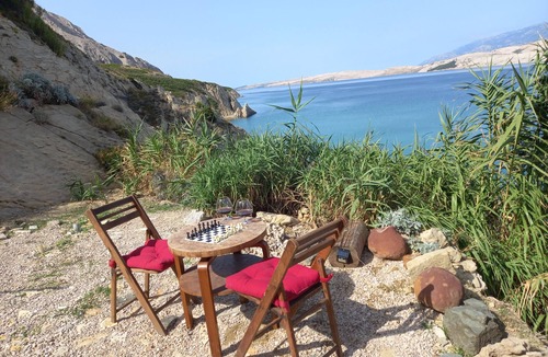 Pag Villa | Unique place at the cliff, secluded mediterranean habitat, two beaches.