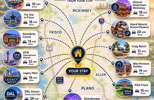 McKinney Villa | Universal Kids Resort 3BR House Near PGA, Frisco, Craig Ranch