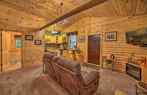 Manistique Cabin | Updated Manistique Log Cabin, Yard & Fire Pit