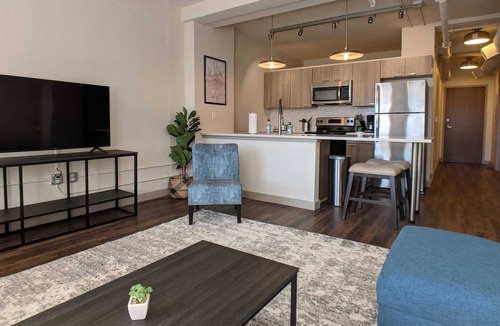 Downtown Wichita Apartment | Upgraded Kitchen with Fitness Studio in DT Wichita