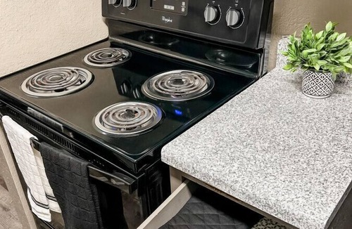 Barker Apartment | Vibrant Texan Escape with Patio & Gated Community