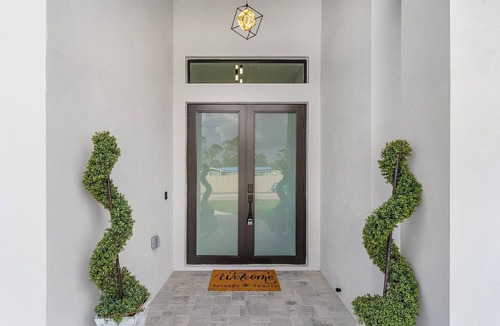 Del Tura Villa | Villa Del Sol Vacation HEATED Pool home with outdoor TV and work, office room.