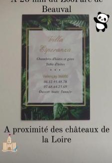 Valencay Bed & Breakfast | VILLA ESPERANZA Chambre de plain-pied, indépendante, à 200 m du château de Valençay proche Zoo de Beauval et Châteaux de La Loire