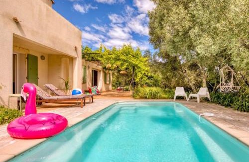 Junas Villa | Villa Fragon Piscine Privée & Oliviers 8 Pers