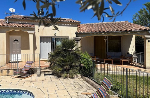 Saint-Nazaire House | Villa in Provence Occitane, private fenced pool, enclosed garden, air conditioning