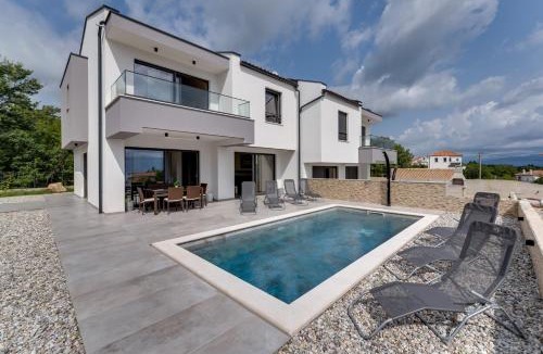 Risika Villa | Villa Lavanda -semi-detached villa with a pool and a panoramic view, close to a sandy beach- by TRAVELER tourist agency Krk