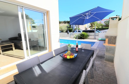 Miami Platja Villa | Villa Mestral HOT TUB Pool and Rooftop Terrace beside beach Full A/C free WIFI