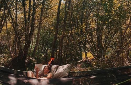 Mezos House | Villa surf-yoga with private lush garden & sandy stream