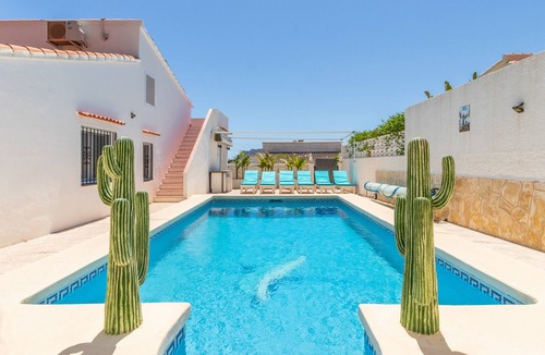 Urbanitzacio la Fustera Villa | Villa "Villa Carolima - Heated Pool" with Sea View, Wi-Fi, A/C, Terrace & Garden