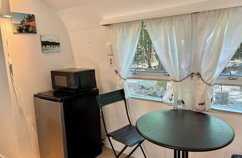 Mariaville Cabin | Vintage Airstream Glamping + Tiny House A-Frame Cabin near Acadia, Fabulous View