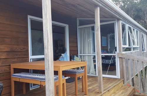 Langs Beach House | Virtually beachfront family bach, secluded Ding Bay (Langs)