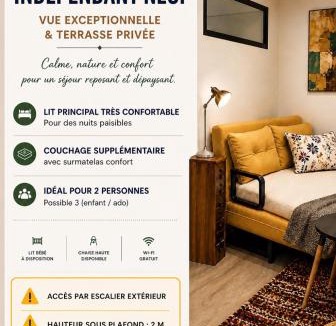 Chanteuges Apartment | Vue exceptionnelle & Terrasse au calme -studio indépendant - Gorges du Haut Allier
