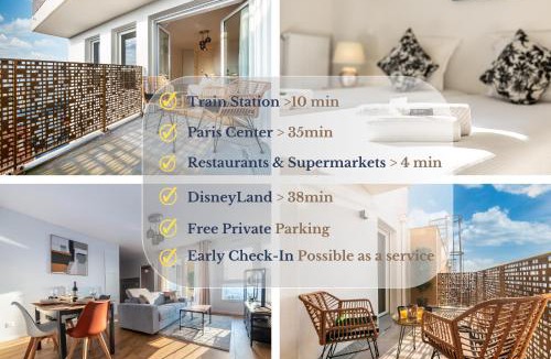 Champigny-sur-Marne Apartment | Vue Panoramique - Between Paris & Disneyland - Gare à 10min - Parking Souterrain Privé -