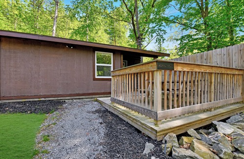 Lake George Cabin | Walk to Beach - Pet friendly Cabin w/Workspace