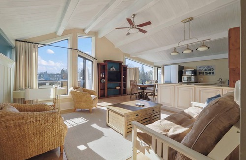 Charlevoix Condo | Water View | Bright & Modern | Downtown Charlevoix | Indoor/Outdoor Pool