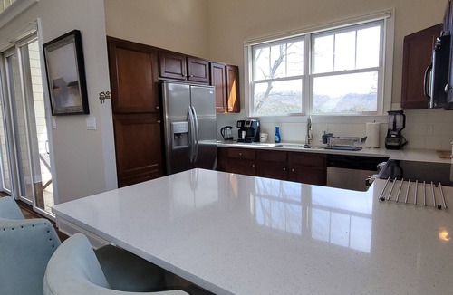 Andersonville Condo | Water view condo w/free attraction tickets, a jetted tub, & fireplace
