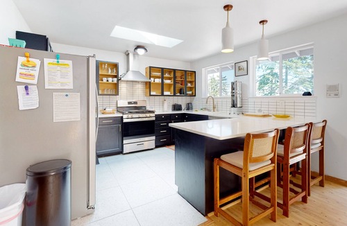 Greenbank House | Water-view home with large deck, firepit, grill, & W/D