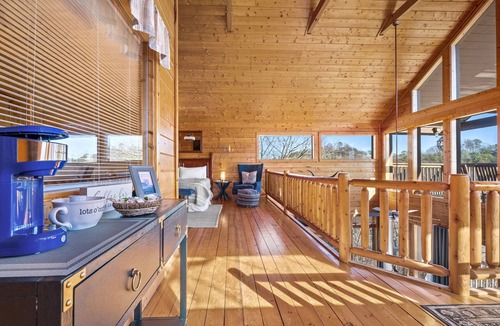 Sevierville Cabin | Waterfall, Hot Tub, Fire Pit + 20 Mile View