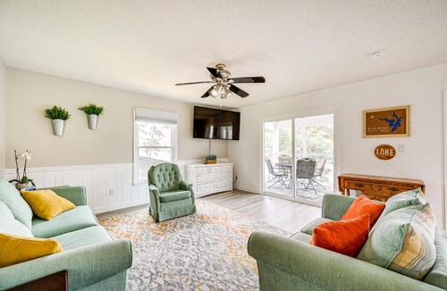 New London House | Waterfront Badin Lake Getaway Boat Dock, Fire Pit