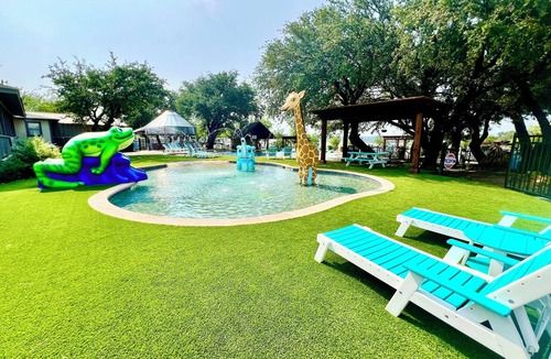 Graford Cabin | Waterfront Cabin at Rock Creek Camp, close to Rocker B, shared kid & adult pool