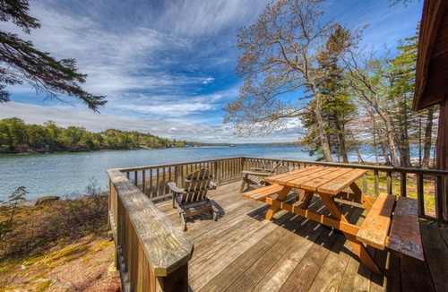East Boothbay Cabin | Waterfront cabin with ocean view & private dock