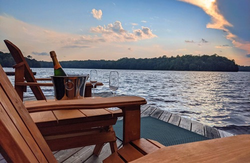 Whitestone Cottage | Waterfront Cottage on Shawanaga Lake | Sunset | Starlink | Sand Beach + Dock
