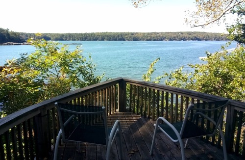 South Bristol Cottage | Waterfront Cottage with Sunsets, Hot Tub and Dock access