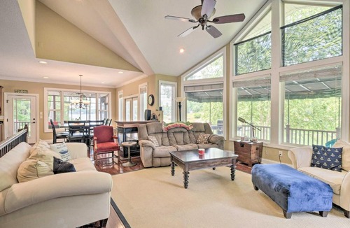 Lake Secession House | Waterfront Getaway with Fire Pit and Game Room!