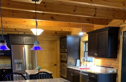 Stonehouse Cabin | Waterfront Handicap accessible home with Fire pit, hot tub & dock