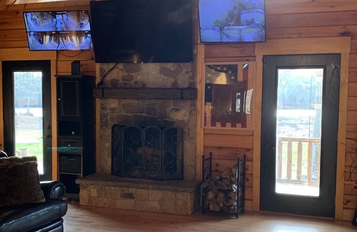 Stonehouse Cabin | Waterfront Handicap accessible home with Fire pit, hot tub & dock