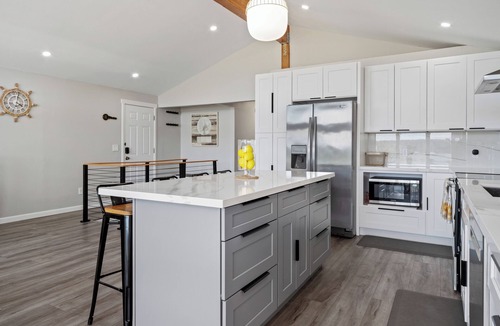 Kingston House | Waterfront Home for 6: Private Beach, Fire Pit & Game Room