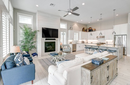 Rockport House | Waterfront paradise with private pool, dock, poolside TV & multi-TV game room