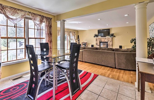 Henryville House | Waterfront Poconos Getaway: Game Room & Deck!