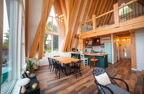 Alban Cabin | Waterfront Timber A-Frame Cabin on French River