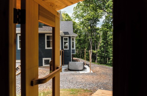 Dwight House | Wellness Getaway in Huntsville: Hot Tub, Wood Fired Sauna, Bonfire Pit, Deck
