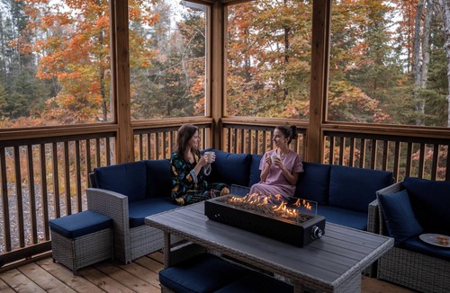 Dwight House | Wellness Getaway in Huntsville: Hot Tub, Wood Fired Sauna, Bonfire Pit, Deck