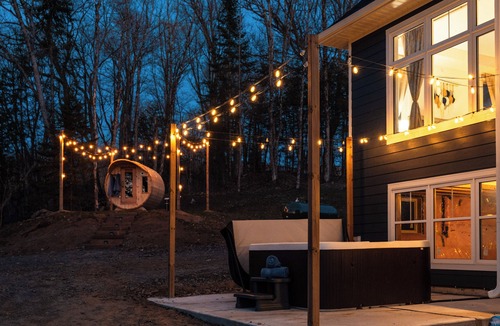Dwight House | Wellness Getaway in Huntsville: Hot Tub, Wood Fired Sauna, Bonfire Pit, Deck