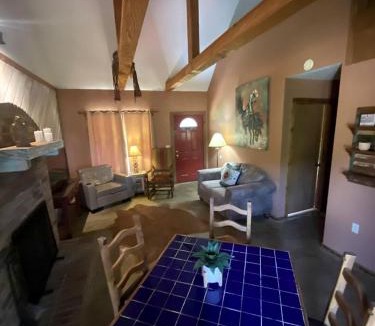 Paluxy House | Western-Themed Cabin with Hot Tub, Fireplace & Pool Access near Meadow Retreat in Texas