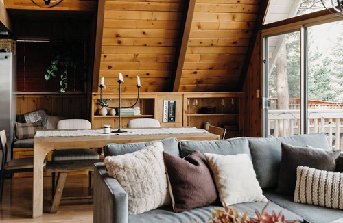 Crestline Cabin | Whispering Pines Lake & Mountain A-Frame Cabin