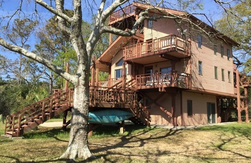 Edisto Island House | Whitmarsh | Private Dock + 180° Tidal Views | Walk to Botany Bay | Sleeps 16