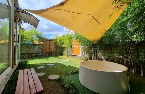 Dalung Villa | Yinyang White - Intimate Tiny Wooden House with Cozy Private Surroundings