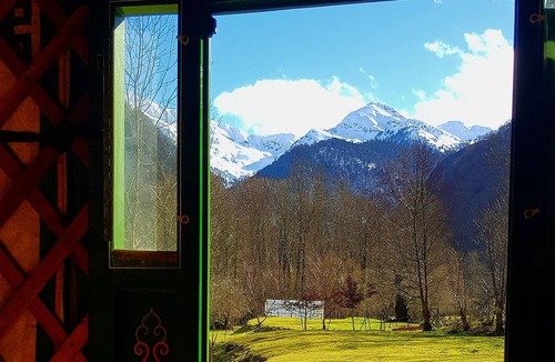 Gazost Cabin | Yurt / Yourte, quiet, nature, isolated, river, in the Hautes Pyrenees